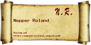Nepper Roland névjegykártya